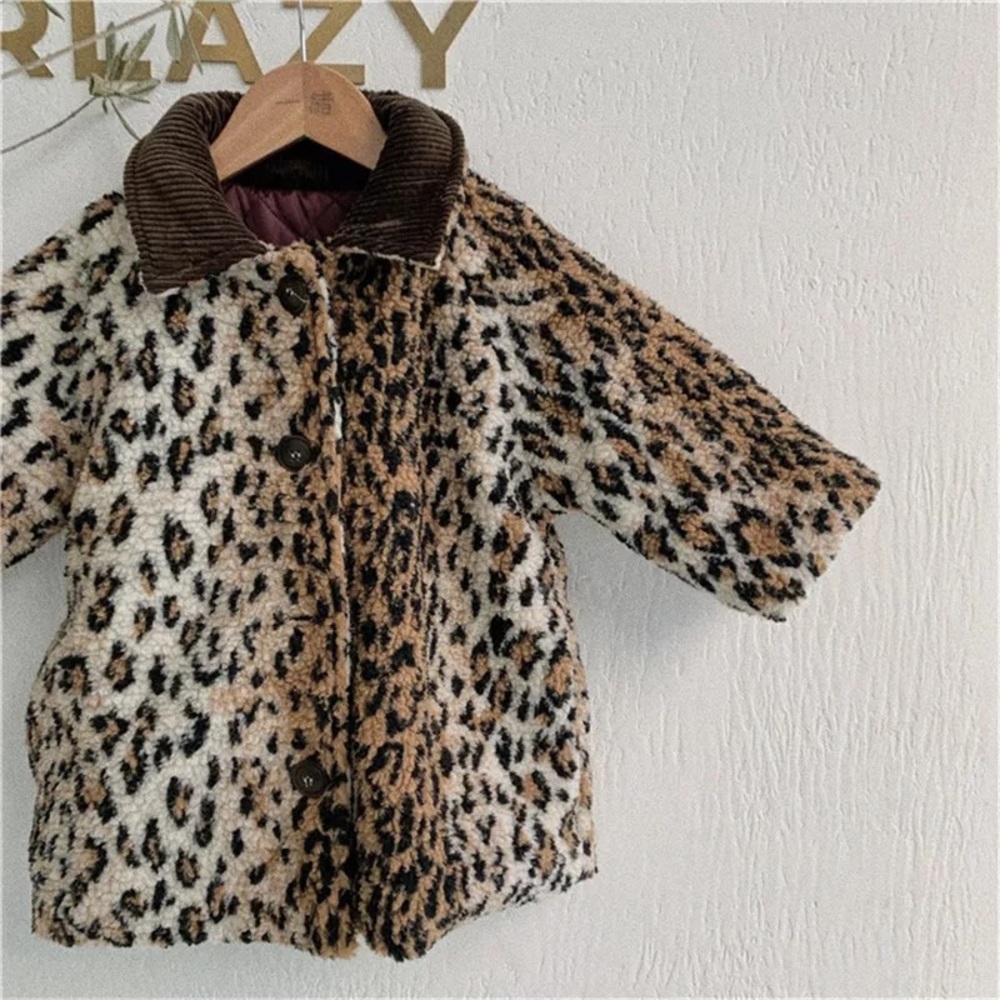 Leopard Sherpa Button Down Jacket